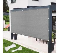 Vele Ombreggianti Rettangolare 130 x 560 cm Protezione UV 98% Traspirante Rete Termica con Anelli con Occhielli e Fune per Esterno Terrazza Giardino Piscina, Grigio Chiaro