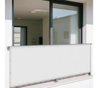 Vele Ombreggianti Rettangolare 140 x 385 cm Rettangolare 98% Anti-Uv Rete Parasole Protezione Solare Schermo UV con Funi di Tensione per Esterno per Giardino, Balcone, Bianco