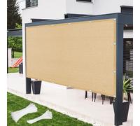 Vele Ombreggianti Rettangolare 190 x 215 cm Protezione UV 98% Traspirante Rete Termica con Anelli con Occhielli e Fune per Esterno Terrazza Giardino Piscina, Giallo sabbia