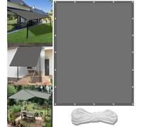 Vele Ombreggianti Rettangolare 2.5 x 4.5 m Impermeabile Tenda da Sole per Esterno con Occhielli Protezione Raggi UV HDPE Tenda Parasole per Piscina Domestico, Grigio Chiaro