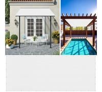 Vele Ombreggianti Rettangolare 481 x 499 cm Poliestere Traspirante Rettangolare Telo Ombra Antipioggia, Antivento e Resistente Al Sole per Balcone per Giardino, Balcone, Bianco
