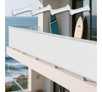 Vele Ombreggianti Rettangolare 74 x 395 cm Protezione Raggi UV Impermeabile Vele Parasole Vela Ombreggiante Protezione Raggi UV per Esterno Giardino, Terrazzo, Sabbia, Bianco