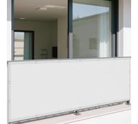 Vele Ombreggianti Rettangolari 102 x 272 cm Anti UV Corde di Supporto Vela Ombreggiante Impermeabile Antipolvere Protezione Antivento Balcone, La Terrazza e Il Giardino, Bianco