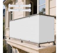 Vele Ombreggianti Rettangolari 120 x 260 cm Protezione UV 98% Impermeabile Telo Telone Impermeabile, con Corde di Supporto per Esterno, Giardino, Terrazzo, Balcone, Patio, Bianco