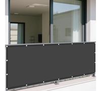 Vele Ombreggianti Rettangolari 142 x 362 cm Anti UV Corde di Supporto Vela Ombreggiante Impermeabile Antipolvere Protezione Antivento Balcone, La Terrazza e Il Giardino, Grigio Scuro