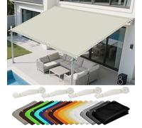 Vele Ombreggianti Rettangolari 2.6 x 3.8 m Protezione Raggi UV Panno Ombreggiante Protezione Uv, Tessuto 185 G/M² per Esterno Terrazza Giardino Piscina, Beige