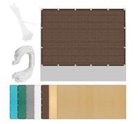 Vele Ombreggianti Rettangolari 480 x 590 cm Protezione UV 98% Traspirante Rete Termica Protezione Anti Raggi UV e Traspirante per Esterno, Giardino, Terrazzo, Balcone, marrone