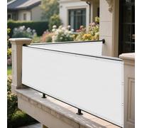 Vele Ombreggianti Rettangolari 75 x 275 cm Protezione Raggi UV e Impermeabile Impermeabile Copertura con Occhielli Tenda a Vela per Esterno Terrazza Giardino Piscina, Bianco