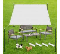 Vele Parasole da Giardino 425 x 450 cm in Pes 185 G M², Protezione Raggi UV 98%, Impermeabile e Antivento, Telo Privacy Copriringhiera per Esterno Balcone Cortile, Bianco