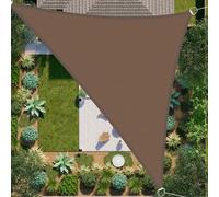 Vele parasole per patio, esterni, impermeabili, 4 x 4 x 5,7 m, marrone, copertura per baldacchino da giardino, blocco UV, resistente, vela per cortile, portico, pergolato