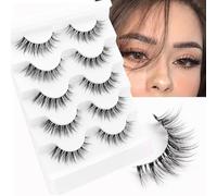 Veleasha Ciglia finte 5D finte al 100% fatte a mano di lusso fake eyelashes Lightweight Fluffy False Eyelashes, confezione da 5 paia (Gtwo)