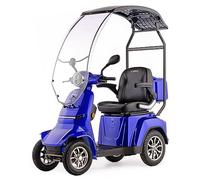 Veicolo elettrico a quattro ruote per anziani GRAVIS con parabrezza e tetto BLU