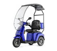VELECO Turris con tetto - 3 ruote - Tetto con parabrezza - Batteria agli ioni di litio rimovibile - Esposizione LED - Ferting montato (blu)
