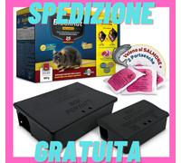 Veleno per Topi E Ratti Kit 2 Trappole Porta Esche Topicida buste Pasta Fresca