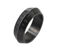 VELESAY Acciaio Inossidabile Uomo Anello Viking Rune Anello Vintage Gotico Vichingo Anello Nordico Vichingo Anello Rock Biker Punk Anello per Uomo Donne Nero US8