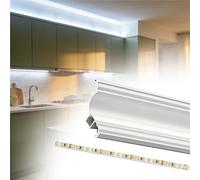 veletta led soffitto Cornice Per Modanatura Per Baia Con Illuminazione Indiretta A LED, In Profilo In Alluminio Per Cucina/teatro, A Canale LED Montata(L 120 cm)