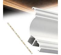 veletta led soffitto Illuminazione Indiretta A LED Con Modanatura A Corona, Illuminazione A Battiscopa Con Profilo In Alluminio Bianco Per Camera Da Letto(L 2.4 m)