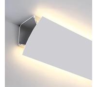 Veletta LED Soffitto Modanatura a Corona del Soffitto con Canale a Led, Profilo in Alluminio per Illuminazione Indiretta, Decorazione di Illuminazione in Cartongesso con Cornice a Led per Diffusore(1