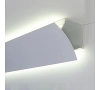 Veletta LED Soffitto Modanatura a Corona per Striscia di Luce a Soffitto a Led, Canale in Alluminio per Illuminazione Indiretta per Angolo Soffitto/ Parete, Bianco Canale di Luce a Led Arredamento Cas