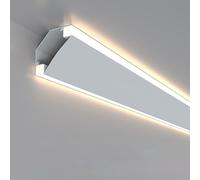 Veletta LED Soffitto Modanatura Controsoffitto Bianca Strisce LED Doppie, Profilo Luce LED Montato in Superficie in Metallo, Profilo Luce Lineare Personalizzabile Lunghezza 1-15m(White Lampshade,10ft/