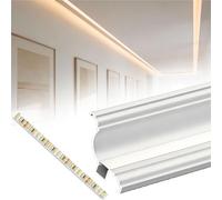 veletta led soffitto Modanatura Per Canale Luminoso A LED In Alluminio, A Corona Per Illuminazione Indiretta Per Centro Commerciale/armadietto, Con Luci LED(L 50 cm)