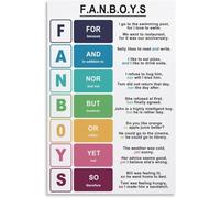 VelfDuel Conjunctions Poster, Fanboys Types of Conjunctions Chart Poster decorativo in metallo latta poster da parete per l'estetica della stanza, 20,3 x 30,5 cm