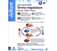 Velfont COPRIGUANCILE/COPRICUSCINO Fresco TERMOREGOLATORE in TESSUTO Outlast 100% cotone