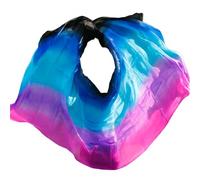 Veli a sciarpa da danza del ventre, Sciarpa da palco tinta fatta a mano in vero velo di danza del ventre in seta multicolore, varie dimensioni(Color 14-dz,L-270x114cm)