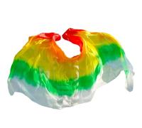 Veli a sciarpa da danza del ventre, Sciarpa da palco tinta fatta a mano in vero velo di danza del ventre in seta multicolore, varie dimensioni(Color 17-dz,XXL-400X114cm)