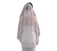 Veli da sposa bordati in pizzo con pettine, Original white | Copricapo trasparente trasparente con dettagli in pizzo, pettine per capelli per cerimonia matrimonio e