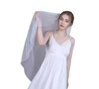 Veli da sposa lunghi a punta delle dita con elegante design con perline, facili da indossare, pettine per capelli, veli da sposa per occasioni formali e matrimoni