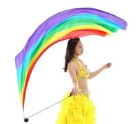 Veli Di Seta Per Danza Del Ventre - Elegante Sciarpa Di Velo Di Seta Poi Ball Streamer | Elegante Serpentina Poi Per Danza Del Vento, Velo A Ventaglio Di Seta Bellyy Dancee, Pratica Bailari