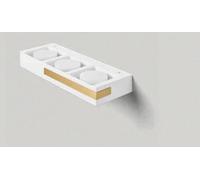 VELIA applique a parete 3 luci attacco GX53 ottone 35,2cm h.5cm in gesso e alluminio