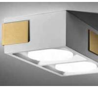 VELIA lampada a soffitto 2 luci attacco GX53 ottone in gesso e alluminio 21,8x5,5cm