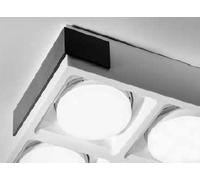 VELIA lampada a soffitto 4 luci attacco GX53 Nera 21,8cm h.5,5cm in gesso e alluminio