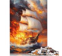 Veliero maestoso Puzzle in Legnos 300 Pezzi Puzzle Adulto Decorazione Interna Unica Divertimento Gioco Regalo Per Amore E Amico Per Gioco Familiare Stress Relief 300pcs (40x28cm)