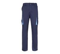 Velilla 103004 Pantaloni Bicolore Multitasche, Blu Navy e Celeste, Taglia 58