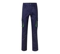 Velilla 103004 - Pantaloni multitasche, Blu marino e verde lime, 46