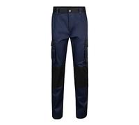 Velilla 103020B Pantaloni Bicolore Multitasche, Blu Navy E Nero, Taglie Europee 34, Taglie Italiane 38