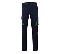 VELILLA 103024s Pantalón Stretch Bicolor Multibolsillos Color Azul Navy Y Verde Lima Talla 40 Multitasche, Blu Lime, Taglia Unisex-Adulto