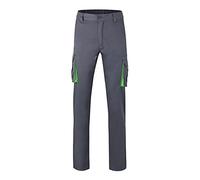 VELILLA 103024s Pantalón Stretch Bicolor Multibolsillos Color Gris Y Verde Lima Talla 34 Multitasche Grigio Lime, Taglia Unisex-Adulto