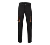 VELILLA 103024s Pantalón Stretch Bicolor Multibolsillos Color Y Naranja Talla 48 Multitasche, Nero/Arancione, Taglia Unisex-Adulto