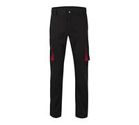 VELILLA 103024s Pantalón Stretch Bicolor Multibolsillos Color Y Rojo Talla 44 Multitasche, Nero/Rosso, Taglia Unisex-Adulto