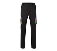 VELILLA 103024s Pantalón Stretch Bicolor Multibolsillos Color Y Verde Lima Talla 40 Multitasche, Nero Lime, Taglia Unisex-Adulto