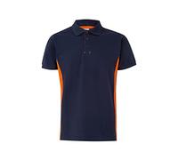 VELILLA Polo Bicolore a Maniche Corte, Colore Blu Navy e Arancione, Taglia XL Corta, Unisex-Adulto