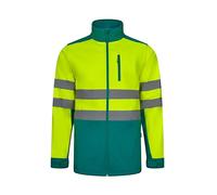 VELILLA 106004, Giacca Soft Shell Bicolor, Verde e Giallo Fluor, 3XL