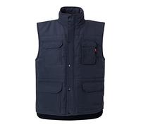 Velilla 108 Gilet Imbottito Multitasche - Blu Navy - Taglia 2XL | Gilet imbottito da lavoro, cerniera con patta e bottoni, giromanica antivento, 7 tasche, abbigliamento da lavoro