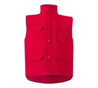 Velilla 108 Gilet Imbottito Multitasche - Rosso - Taglia 3XL | Gilet imbottito da lavoro, cerniera con patta e bottoni, giromanica antivento, 7 tasche, abbigliamento da lavoro