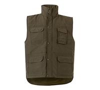 Velilla 108 Gilet Imbottito Multitasche - Verde Caccia - Taglia L | Gilet imbottito da lavoro, cerniera con patta e bottoni, giromanica antivento, 7 tasche, abbigliamento da lavoro