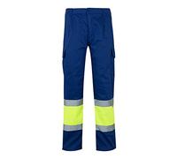 Velilla 156 - Pantaloni alta visibilità (Taglie L) colore blu e giallo fluo